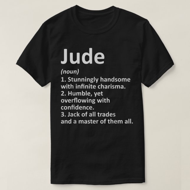 T-shirt JUDE Définition Nom personnalisé Funny Anniversair (Design devant)