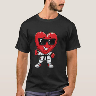 T-shirt Judô Karaté Taekwondo Noir de la Saint-Valentin Cl
