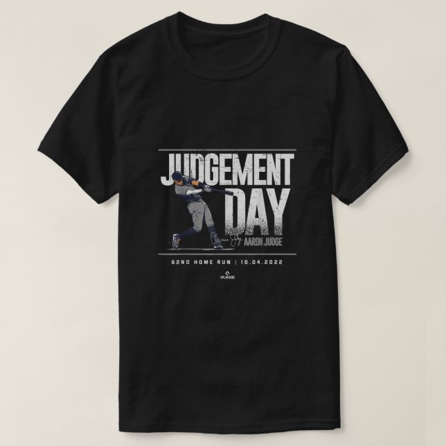 T-shirt Jugement 62e jour Accueil Run Aaron Juge New York (Design devant)
