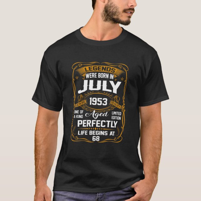T-shirt Juillet 1953 68E Cadeau Anniversaire 68 Ans Pour H (Devant)