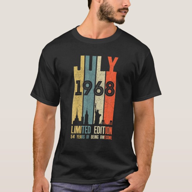 T-shirt Juillet 1968 54 Anniversaire 54 Anniversaire 1968  (Devant)