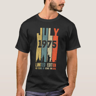 T-shirt Juillet 1975 46 Anniversaire 46 Anniversaire 1975 