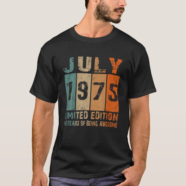 T-shirt Juillet 1975 Edition Limitée 46E Anniversaire 46 A (Devant)