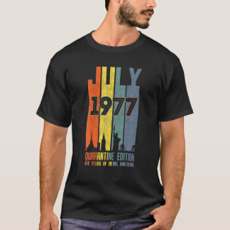 T-shirt Juillet 1977 44 Ans 44 Quarantaine Anniversaire