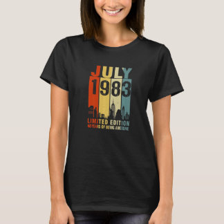 T-shirt Juillet 1983 40 Ans D'Être Awesome Vintage