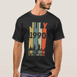 T-shirt Juillet 1990 32 Anniversaire 32 Anniversaire 1990