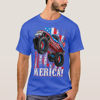 T-shirt Juillet 4 Monster Camion Merica Chemises, Jetons A