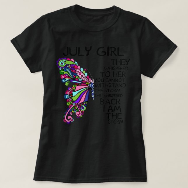 T-shirt Juillet Fille Elle A Whisonné De Retour Je Suis Le (Design devant)