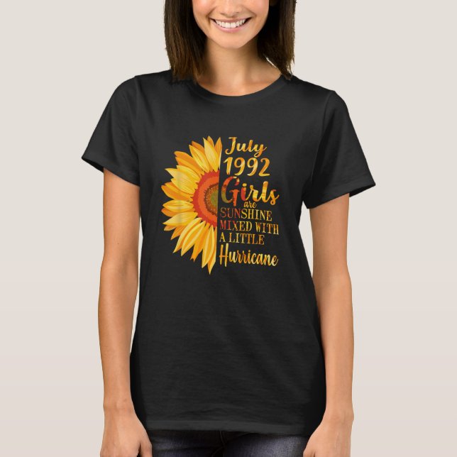 T-shirt Juillet Filles 1992 31e anniversaire 31 ans (Devant)