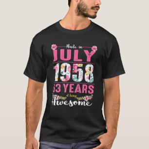 T-shirt Juillet Filles 63E Anniversaire 63 Anniversaire Fa