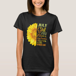 T-shirt Juillet Girl 2002 20 Ans D'Être Sunshine Mixé A