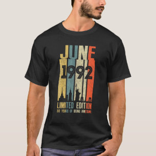 T-shirt Juin 1992 30 Anniversaire 30 Anniversaire 1992 Ann