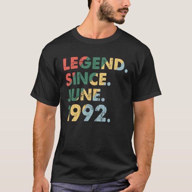 T-shirt Juin 1992 Légende Année 1992 Légende rétro depuis  (Devant)