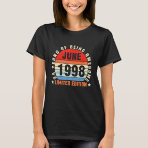 T-shirt Juin 1998 Anniversaire 24 Ans D'Être Impressionnan