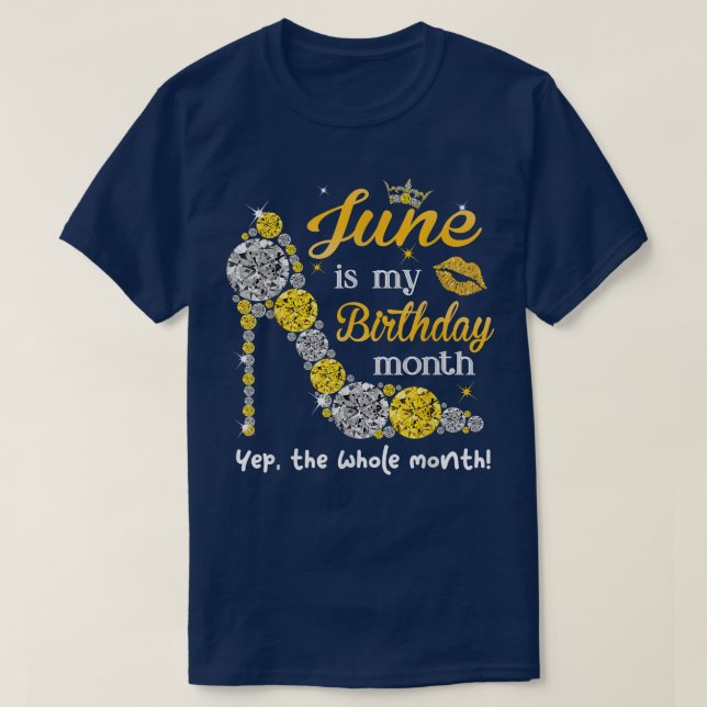 T-shirt Juin Est Mon Anniversaire Femmes Cadeaux Anniversa (Design devant)
