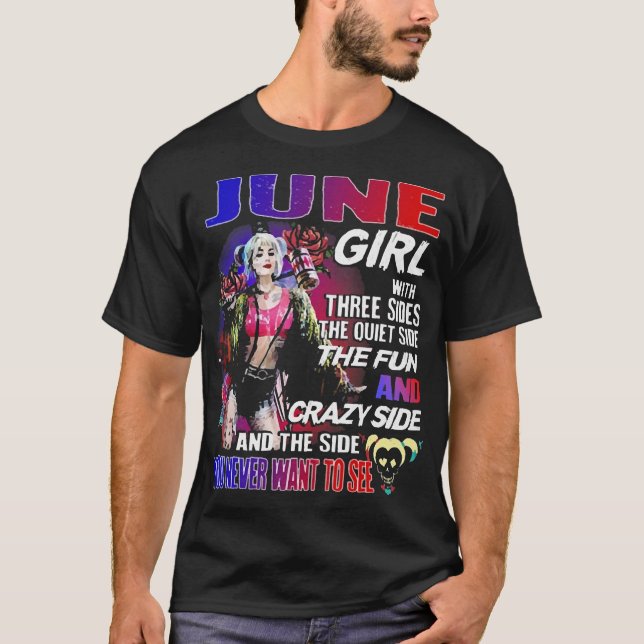 T-shirt Juin Fille fou côté (Devant)