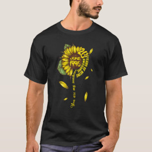 T-shirt Juin Filles 1996 26e Anniversaire De Tournesol Fab