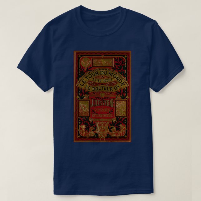 T-shirt Jules Verne Dans Le Monde En Quatre-Vingt Jours  (Design devant)