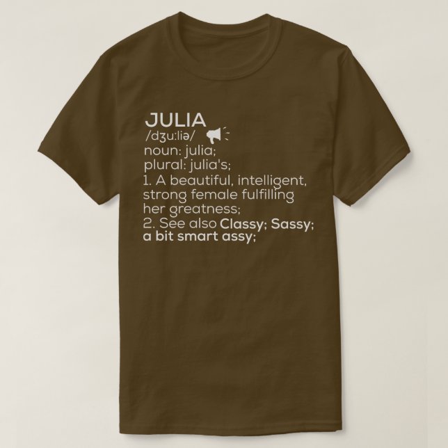T-shirt Julia Nom Définition Julia Femme Nom 1 (Design devant)