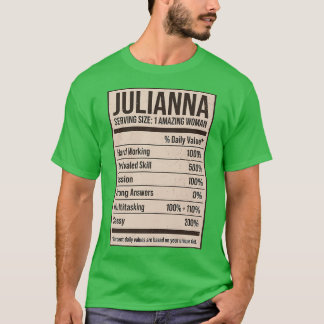 T-shirt Julianna Nutrition Facts Nom Pseudo Alias Titre