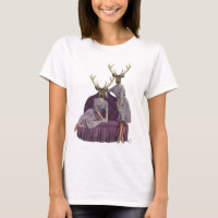 Jumeaux de cerfs en violet