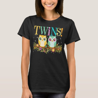 T-shirt Jumeaux d'Orange et de Chouette Turquoise - Chemis