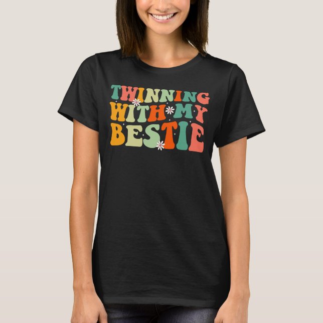 T-shirt Jumelage Avec Mon Bestie Drôle Jour jumeaux (Devant)