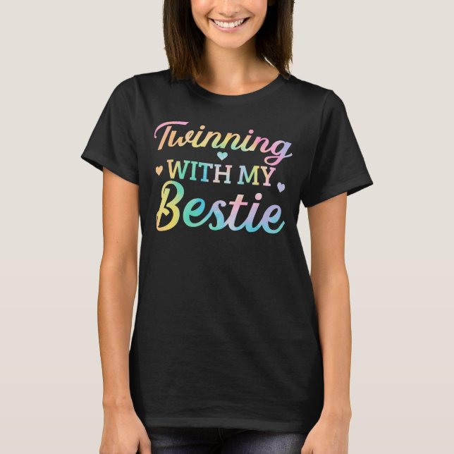 T-shirt Jumelage Avec Mon Bestie Drôle Jour jumeaux (Devant)
