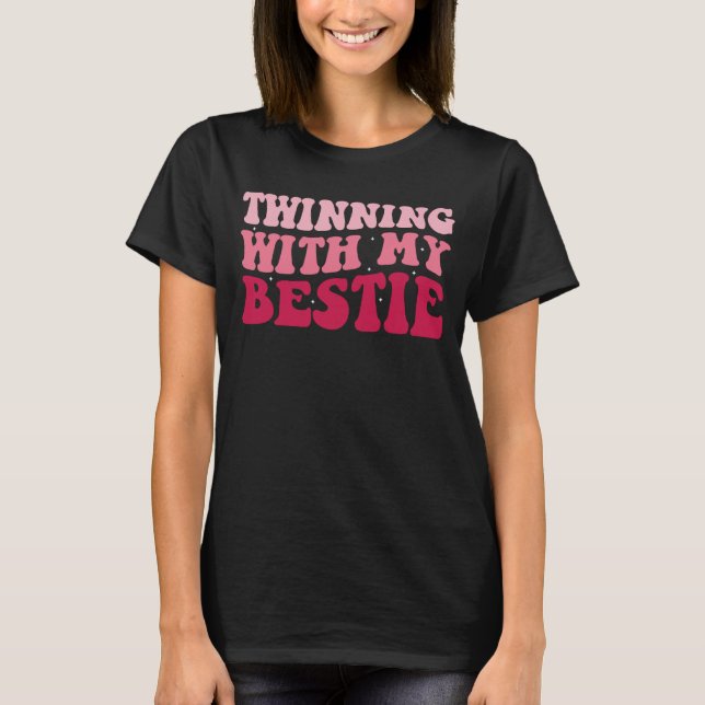 T-shirt Jumelage Avec Mon Bestie Drôle Jour jumeaux (Devant)