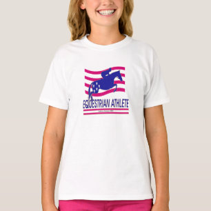 T-shirt Jumper Equestrian Athlete Girls Ringer