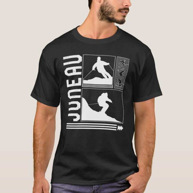 T-shirt Juneau Skiing Skier Winter Snowboard Snowboarder (Devant)