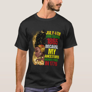 T-shirt Junenth Noir Parce Que Mes Ancêtres N'Étaient Pas 