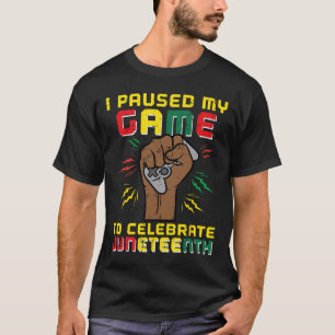 T-shirt Junet1 Gamer Pause Mon Jeu Black American Boy