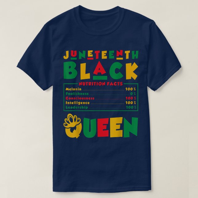 T-shirt Junetdix Black Queen Melanin Junetdix T Femmes  (Design devant)