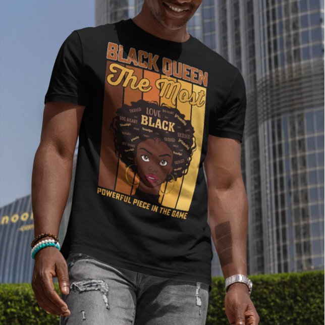 T-shirt Junetdix Melanin Black Girl La plus puissante (Créateur téléchargé)