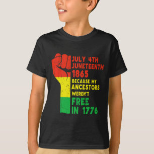 T-shirt Juneteenth 1865 noir afro-américain ancêtres f