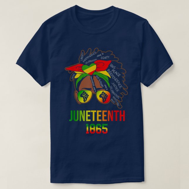 T-Shirt Juneteenth 18 65 African American Power (Design devant)