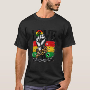 T-shirt Juneteenth Amour Mois de l'histoire des Noirs Afro