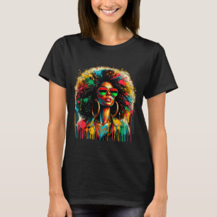 T-shirt Juneteenth femmes noires reine afro africaine méla