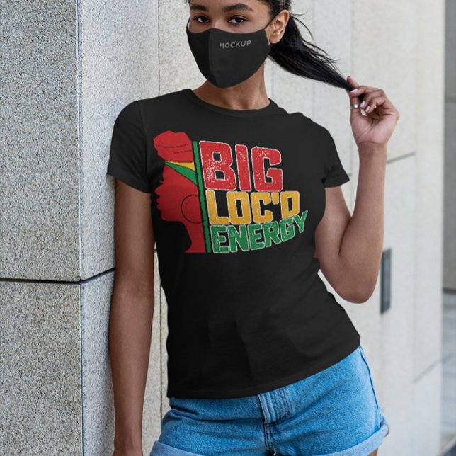 T-shirt Junetten Big Loc'd Energy Black Freedom (Créateur téléchargé)