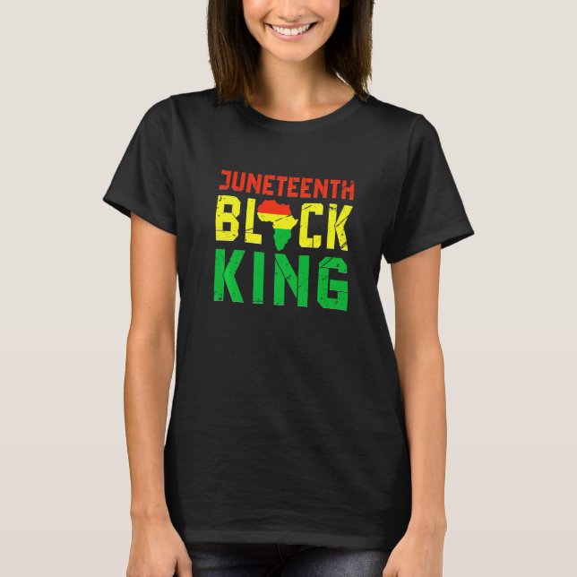 T-shirt Junetten Black King Melanin Papa Fête des pères Ho (Devant)