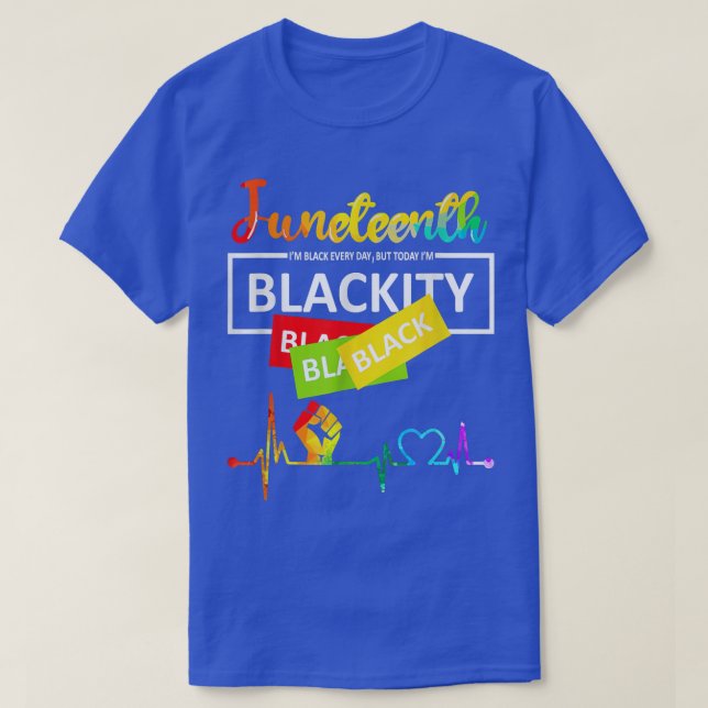 T-shirt Junetten Blackity Heartbeat Histoire Noire Afrique (Design devant)