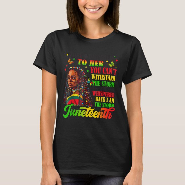 T-shirt Junetten Je Suis La Tempête Black Freedom Afro Wom (Devant)