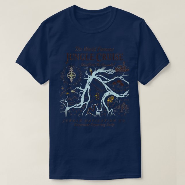T-shirt Jungle Croisière Monde Excursions Célèbres Départ  (Design devant)