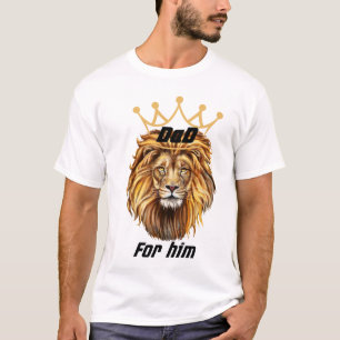 T-shirt Jungle King Papa - Lion gras avec Couronne d'or
