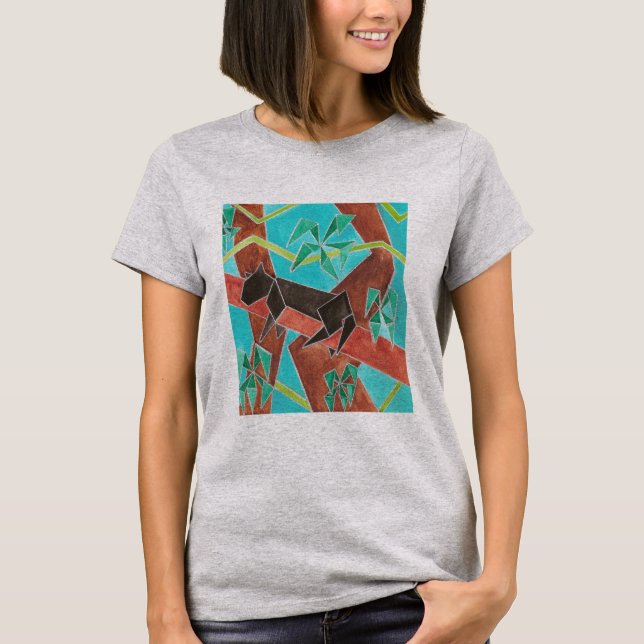 T-shirt Jungle Panther Original Abstract Art (Devant)