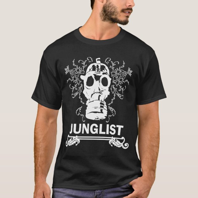 T-shirt Junglis Dnb Drum N Bass Edm Rave Jungle Bass Dj (Devant)