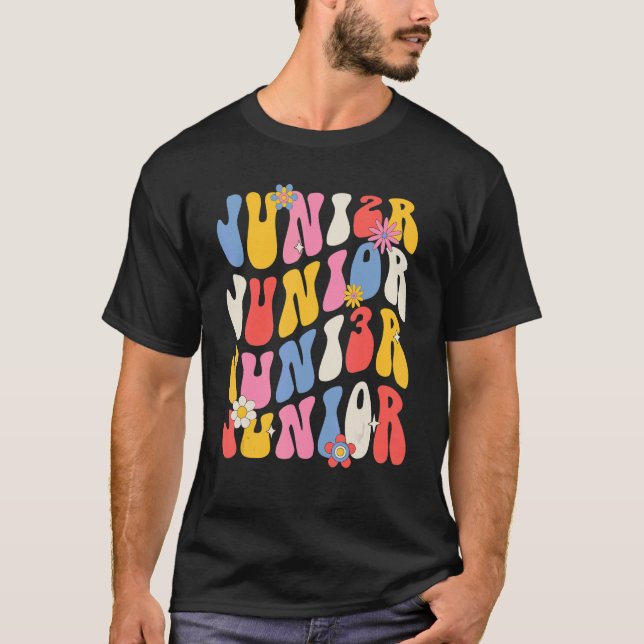 T-shirt Junior 2030 Retro Groovy Graduation Senior Class o (Devant)