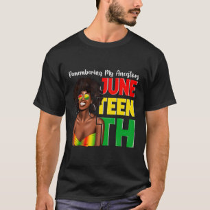 T-shirt Junior Noir se souvient de mes ancêtres Africains