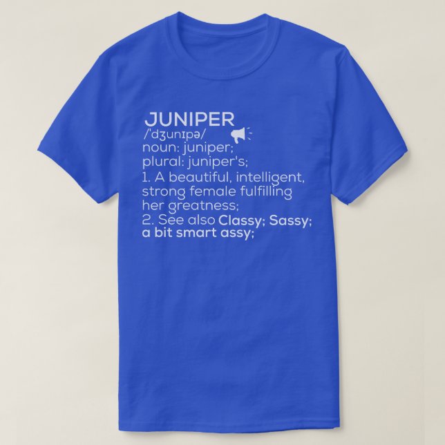 T-shirt Juniper Nom Juniper Définition Juniper Femme Nam (Design devant)